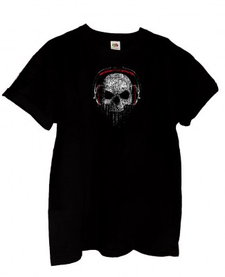 Boyfriend T-shirt FRUIT OF THE LOOM Skeleton σε μαύρο χρώμα.